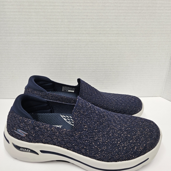 Skechers Women's Navy Slip-On Shoes - Picture 1 of 9